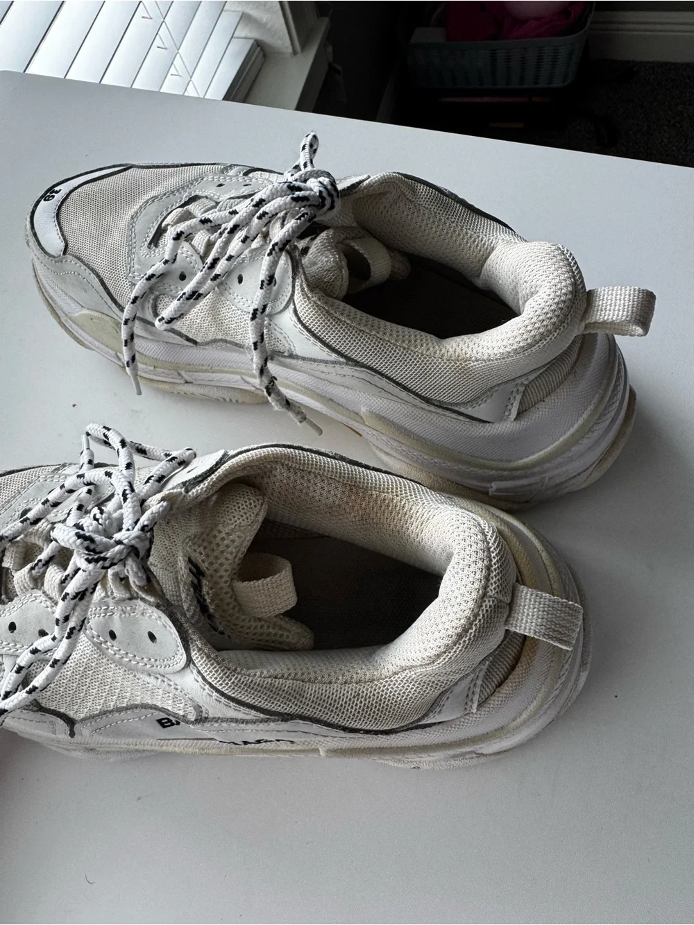 Balenciaga Cream White Layered Triple-S Style Sneakers - Picture 5 of 6